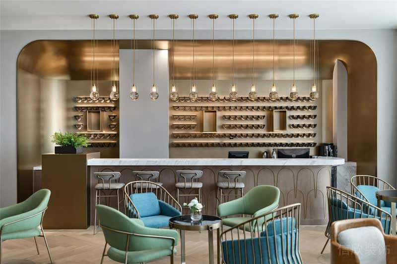 輕奢風格茶飲空間軟裝陳設