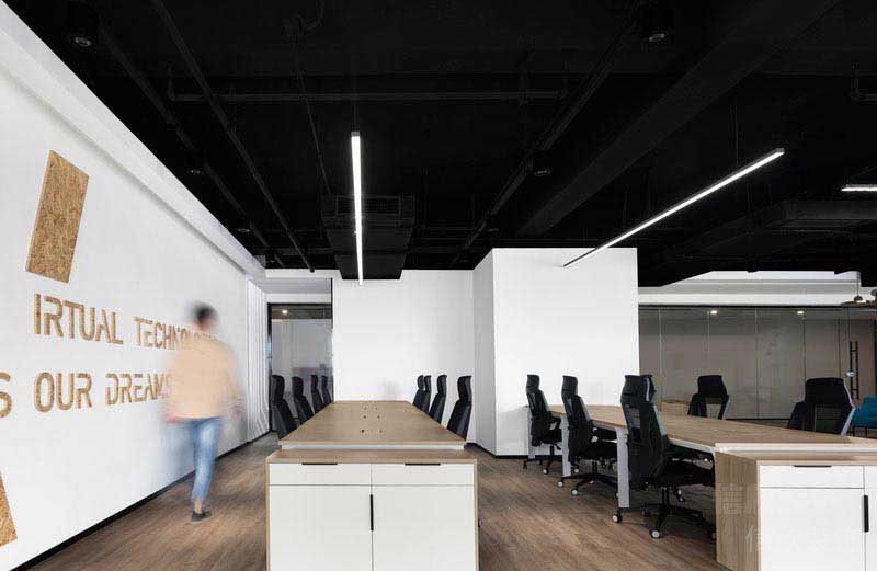 現代辦公空間開放式工作區