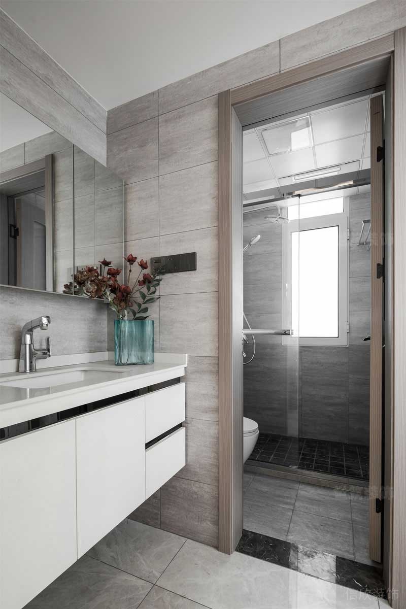 現代風格公寓衛生間開放式洗手臺