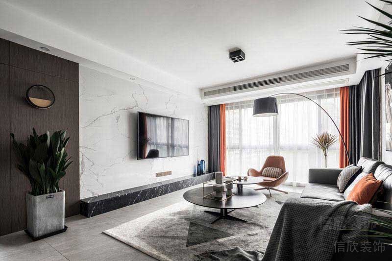 現代風格黑白灰調性家居客廳