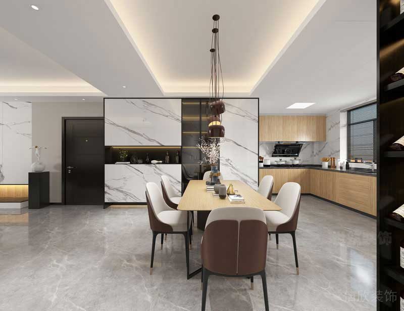 現(xiàn)代風格樣板間餐廳實景圖