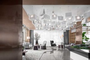 現代風格展廳空間接待交流區