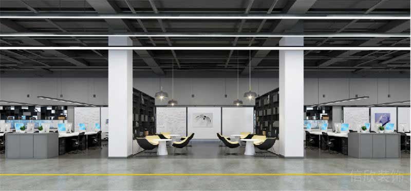 現代工業(yè)風辦公空間效果圖