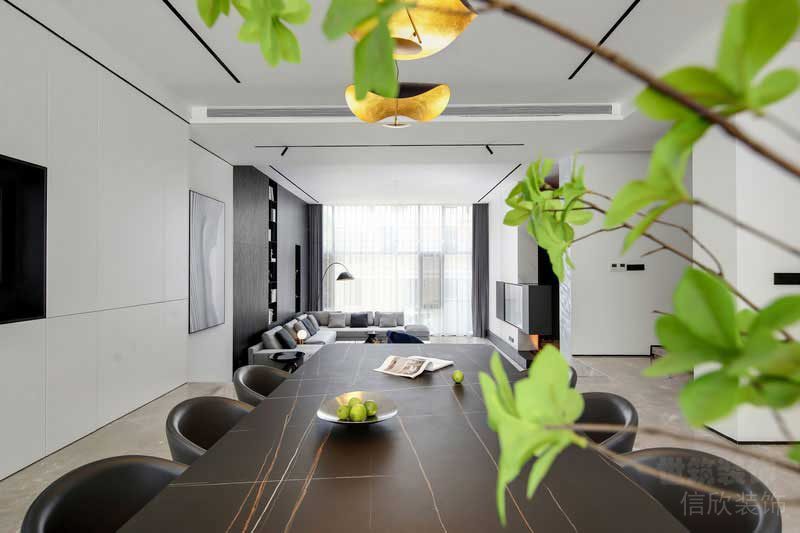 現(xiàn)代極簡風格樣板間客餐廳