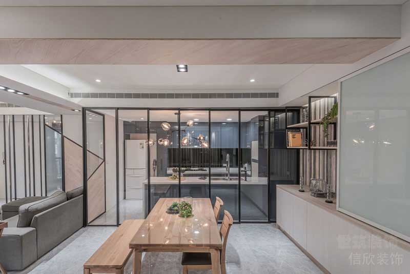 現(xiàn)代極簡風樣板間客餐廳