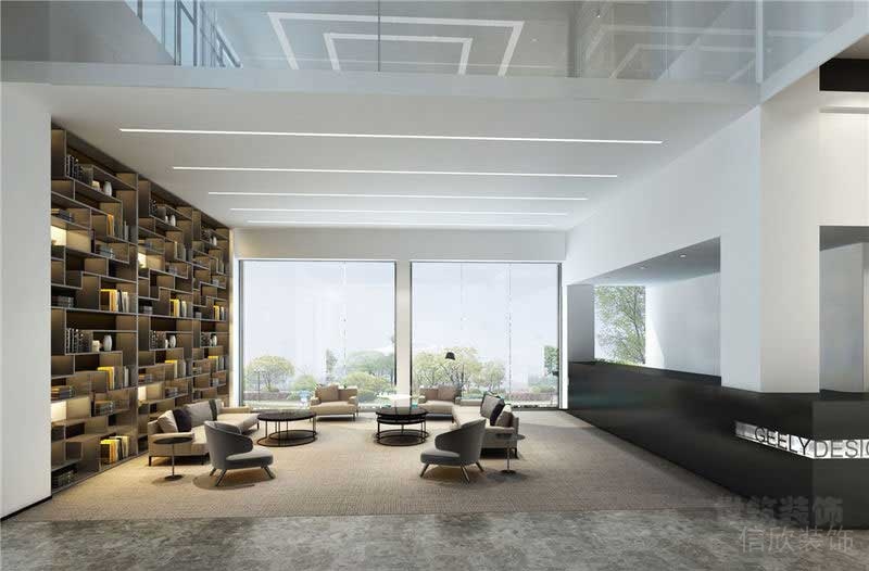 現(xiàn)代輕奢風格辦公室大堂接待區(qū)