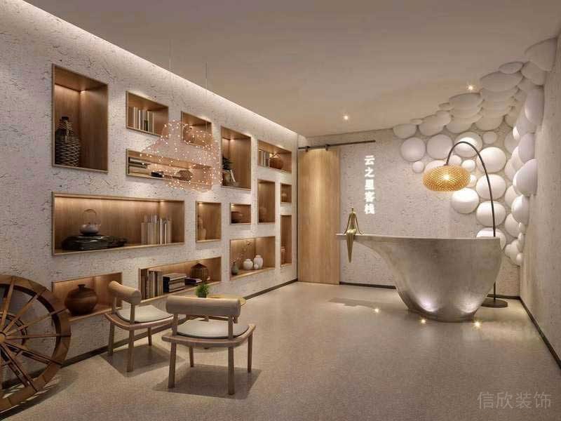 現(xiàn)代輕奢風格辦公室前廳服務臺等候區(qū)