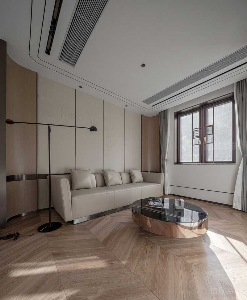 現(xiàn)代原木風(fēng)家居樣板間偏廳