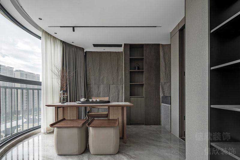 新居北歐風(fēng)陽(yáng)臺(tái)品茗區(qū)效果圖