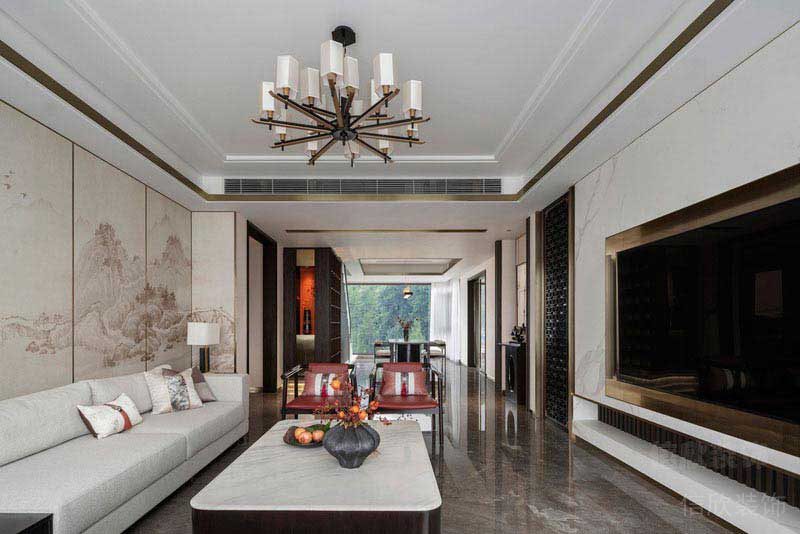 中式輕奢風(fēng)豪華家居客廳