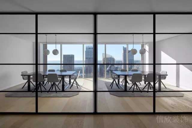 辦公室黑色鋁框玻璃隔斷圖