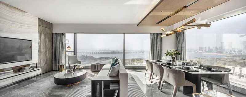 深圳鹽田區現代輕奢家庭裝修設計客餐廳 深圳鹽田區現代輕奢家庭裝修設計客餐廳