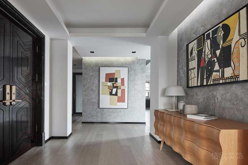 深圳龍崗區黑白灰極簡風家居裝修竣工實景圖玄關過道 深圳龍崗區黑白灰極簡風家居裝修竣工實景圖玄關過道