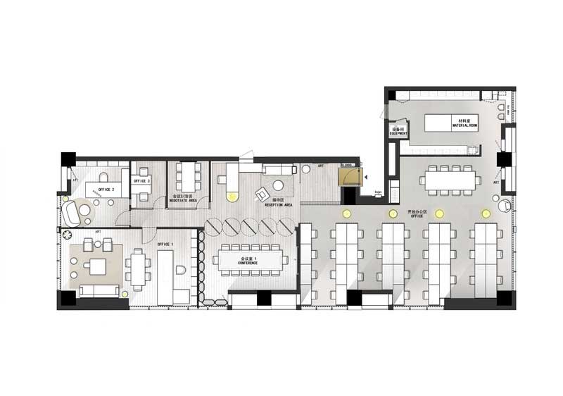 深圳龍華觀瀾新中式辦公室裝修平面布置圖 深圳龍華觀瀾新中式辦公室裝修平面布置圖