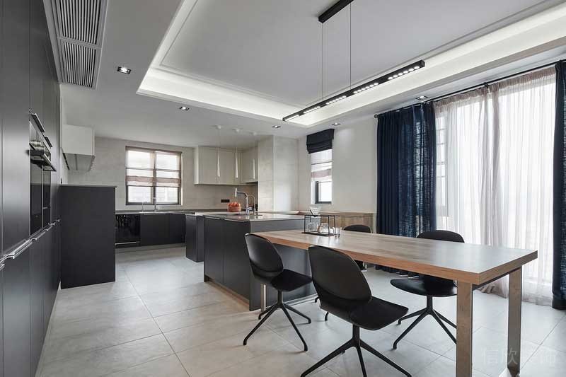 深圳龍崗區黑白灰極簡風家居裝修竣工實景圖餐桌餐椅 深圳龍崗區黑白灰極簡風家居裝修竣工實景圖餐桌餐椅