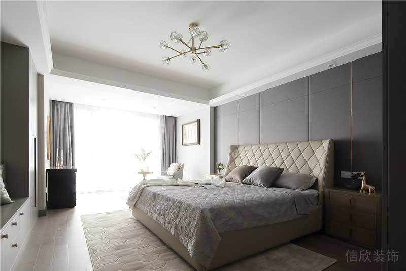 深圳寶安意式輕奢風100平方三房裝修施工主臥 深圳寶安意式輕奢風100平方三房裝修施工主臥