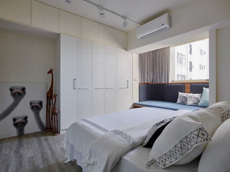 深圳鹽田區(qū)北歐風(fēng)格家居住宅裝修設(shè)計(jì)效果圖主臥家具