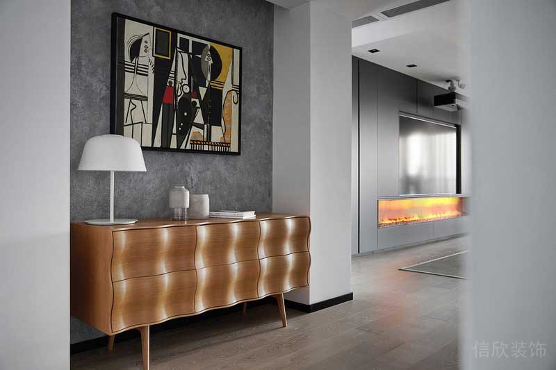 深圳龍崗區黑白灰極簡風家居裝修竣工實景圖玄關裝飾柜 深圳龍崗區黑白灰極簡風家居裝修竣工實景圖玄關裝飾柜