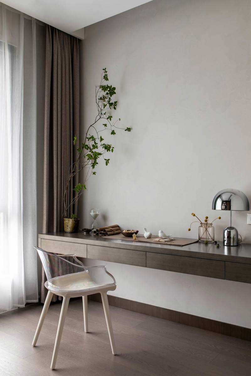 深圳羅湖區(qū)極簡(jiǎn)風(fēng)80平方復(fù)式小戶型裝修設(shè)計(jì)書房