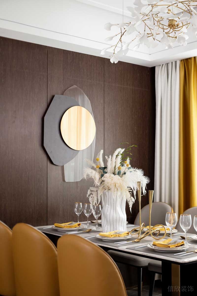 深圳龍崗坂田萬科第五園輕奢風大戶型樣板間設計餐桌餐椅 深圳龍崗坂田萬科第五園輕奢風大戶型樣板間設計餐桌餐椅