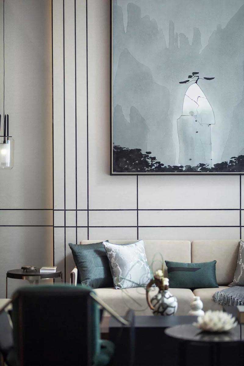 深圳鹽田新中式風格別墅樣板房設計圖沙發 深圳鹽田新中式風格別墅樣板房設計圖沙發