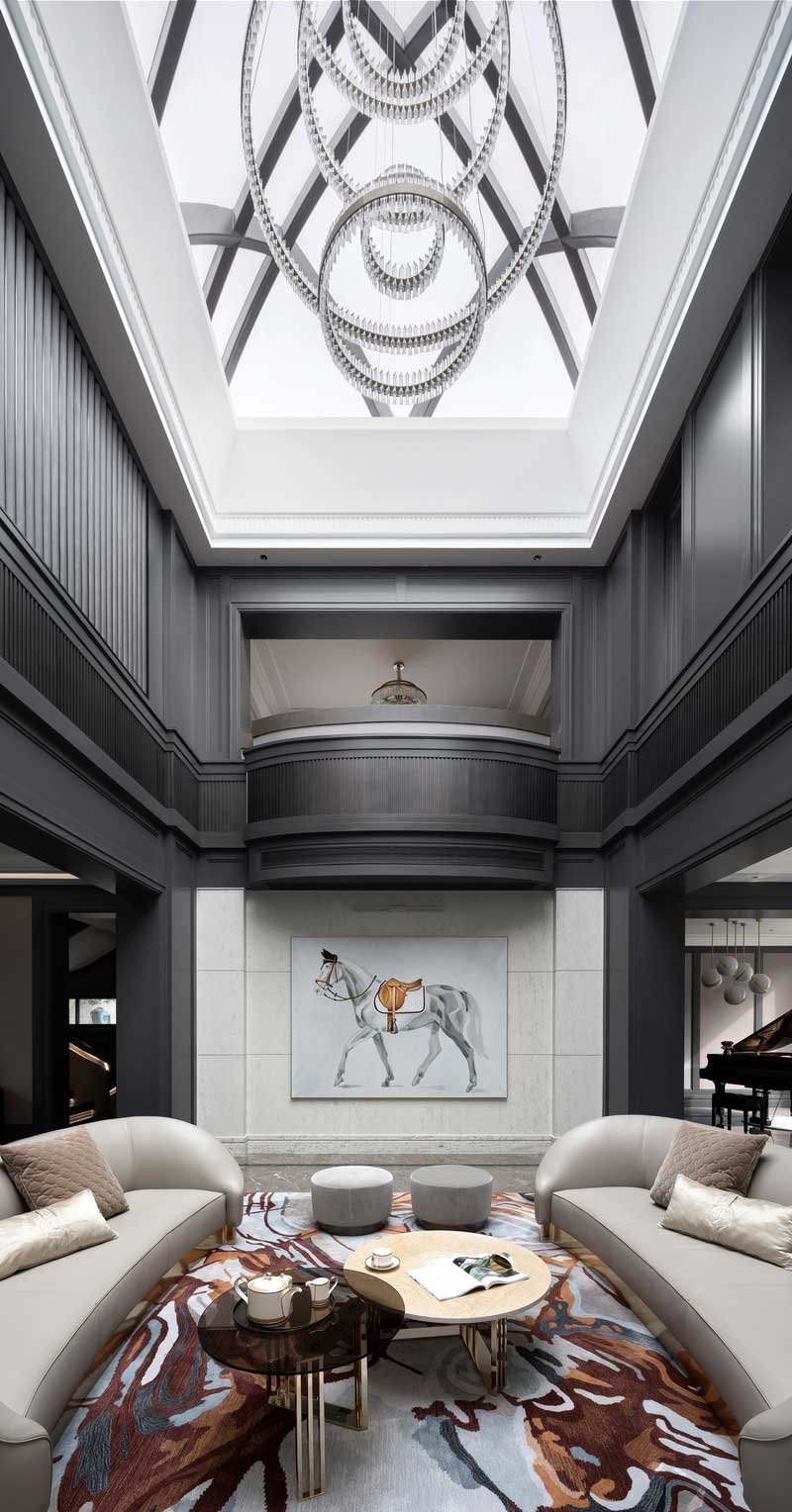 深圳南山白石洲美式輕奢風(fēng)二手房翻新改造裝修會(huì)客室藝術(shù)掛畫(huà)