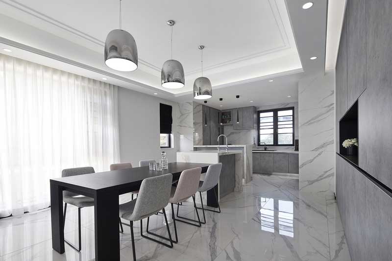 深圳寶安西鄉高級灰色調簡約家居裝修實景圖餐桌餐椅 深圳寶安西鄉高級灰色調簡約家居裝修實景圖餐桌餐椅