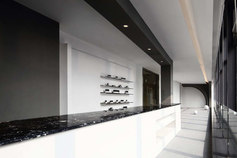 深圳龍華大浪極簡風(fēng)格辦公室裝修后門廳長島臺 深圳龍華大浪極簡風(fēng)格辦公室裝修后門廳長島臺