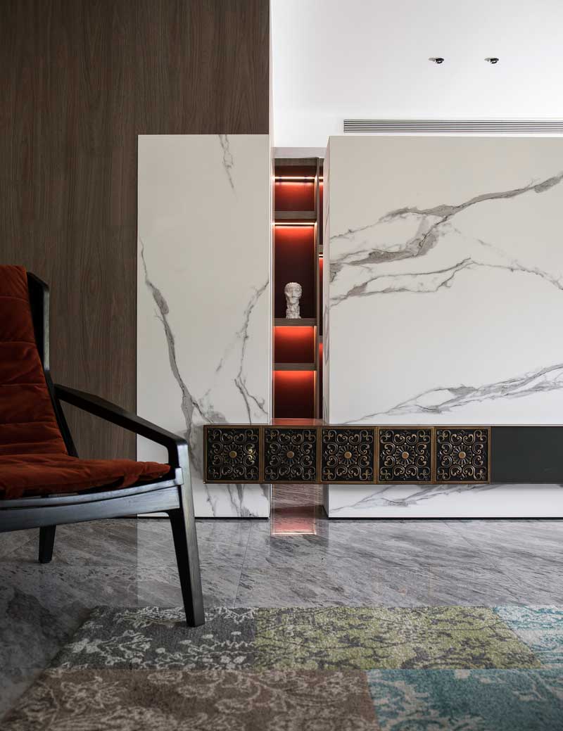 深圳南山區南油現代中式二手房翻新裝修客廳電視背景墻 深圳南山區南油現代中式二手房翻新裝修客廳電視背景墻