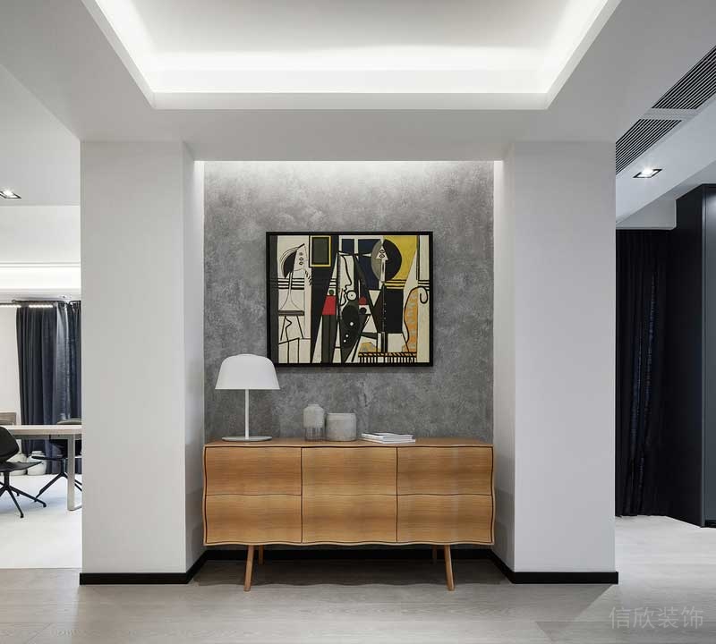 深圳龍崗區黑白灰極簡風家居裝修竣工實景圖玄關 深圳龍崗區黑白灰極簡風家居裝修竣工實景圖玄關