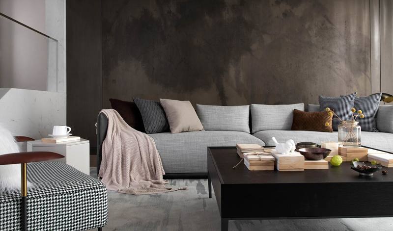 深圳羅湖區(qū)極簡(jiǎn)風(fēng)80平方復(fù)式小戶型裝修設(shè)計(jì)灰色沙發(fā)