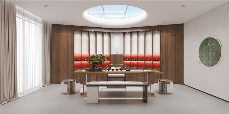 深圳福田區輕奢新中式住宅裝修施工實景圖茶室 深圳福田區輕奢新中式住宅裝修施工實景圖茶室