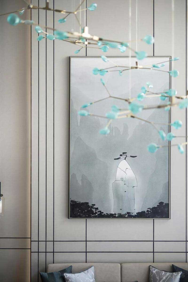 深圳龍崗碧桂園輕奢新中式復式小戶型樣板間設計沙發(fā)背景墻 深圳龍崗碧桂園輕奢新中式復式小戶型樣板間設計沙發(fā)背景墻