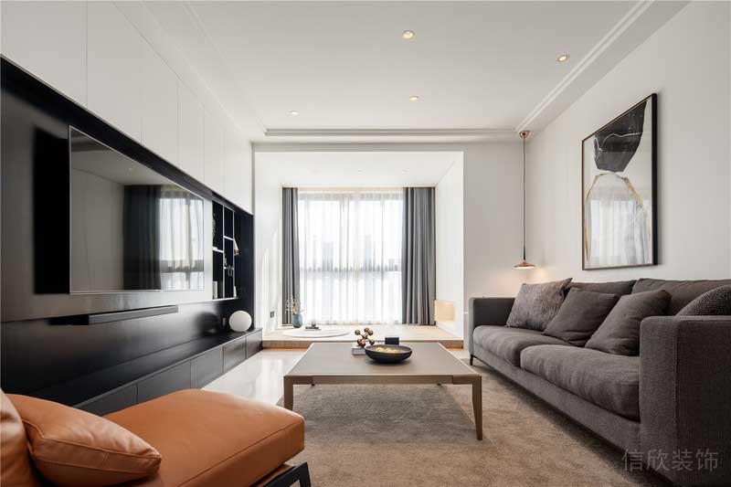 深圳龍崗坂田輕奢風(fēng)格新房裝修設(shè)計(jì)客廳效果圖