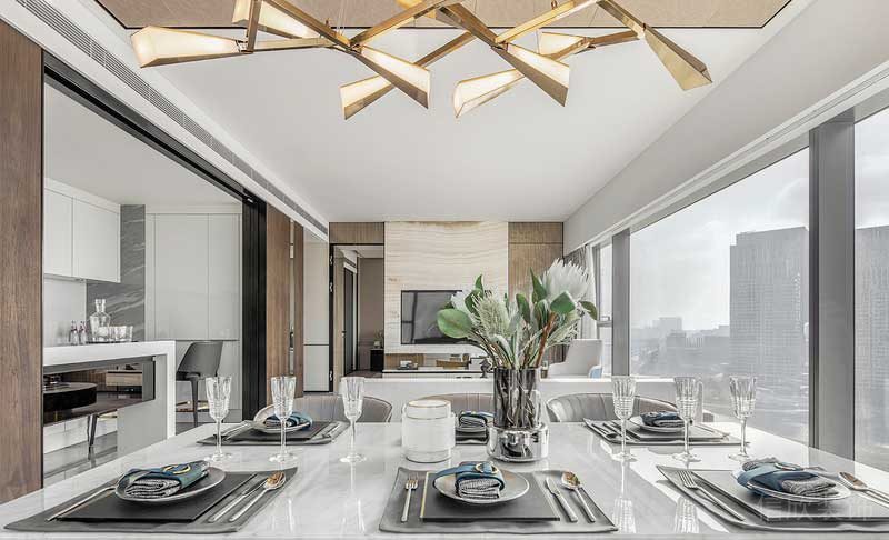 深圳鹽田區現代輕奢家庭裝修設計餐桌 深圳鹽田區現代輕奢家庭裝修設計餐桌