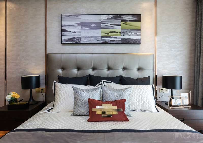 深圳龍華觀瀾現(xiàn)代輕奢家庭別墅裝飾設(shè)計主臥 深圳龍華觀瀾現(xiàn)代輕奢家庭別墅裝飾設(shè)計主臥