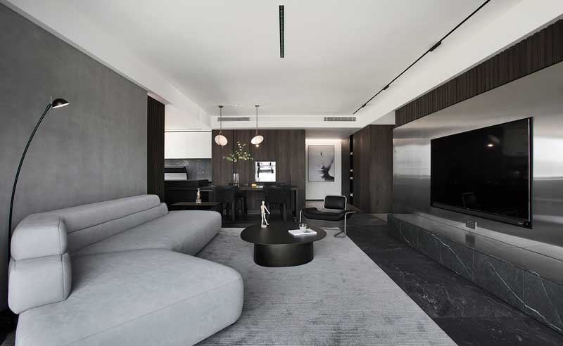 深圳鹽田美式極簡風家庭新房裝修工程案例客餐廳 深圳鹽田美式極簡風家庭新房裝修工程案例客餐廳