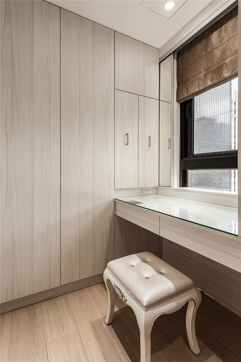 深圳龍華新區簡歐風格家居裝修設計主臥梳妝臺 深圳龍華新區簡歐風格家居裝修設計主臥梳妝臺