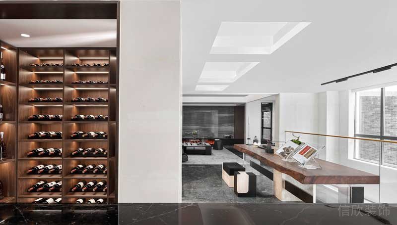 深圳南山區(qū)現(xiàn)代輕奢住宅新房裝修休閑會客廳酒窖 深圳南山區(qū)現(xiàn)代輕奢住宅新房裝修休閑會客廳酒窖