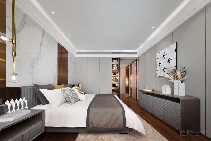 深圳龍崗坂田萬科第五園輕奢風大戶型樣板間設計主臥 深圳龍崗坂田萬科第五園輕奢風大戶型樣板間設計主臥