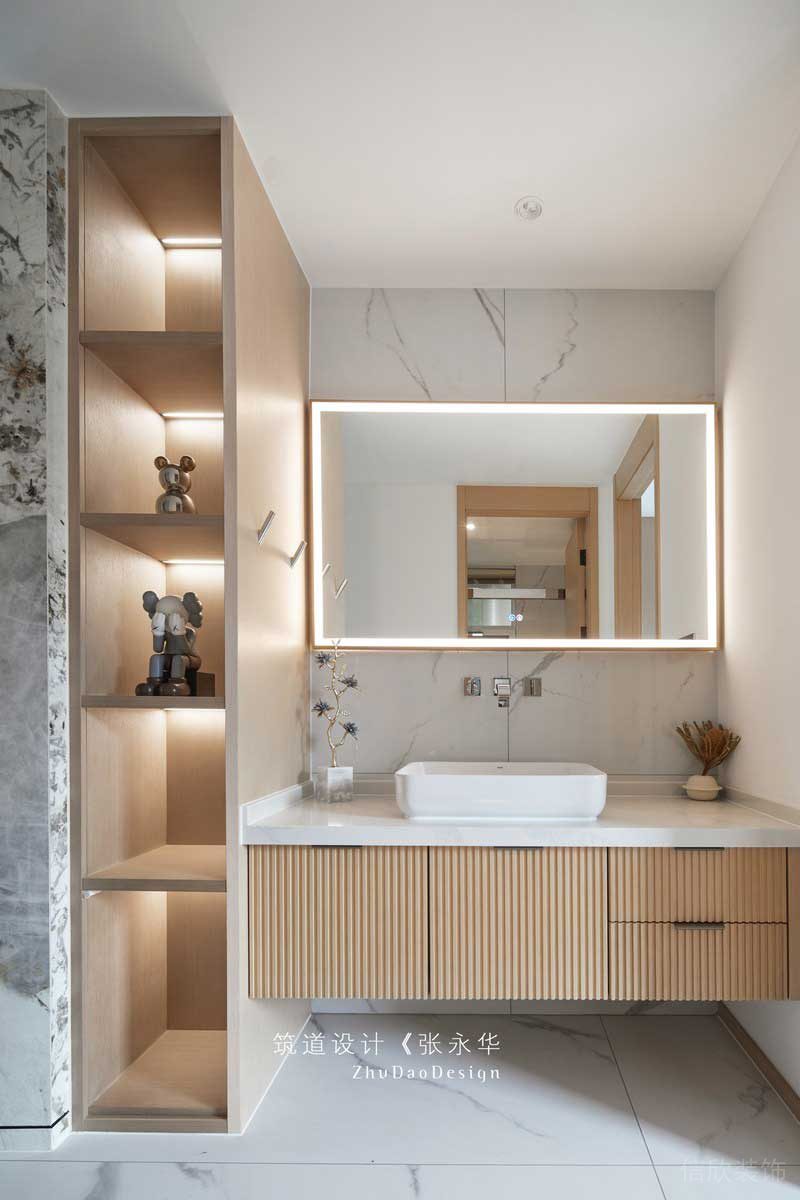 深圳龍崗平湖極簡北歐風家居裝修開放式洗手臺裝飾置物柜 深圳龍崗平湖極簡北歐風家居裝修開放式洗手臺裝飾置物柜