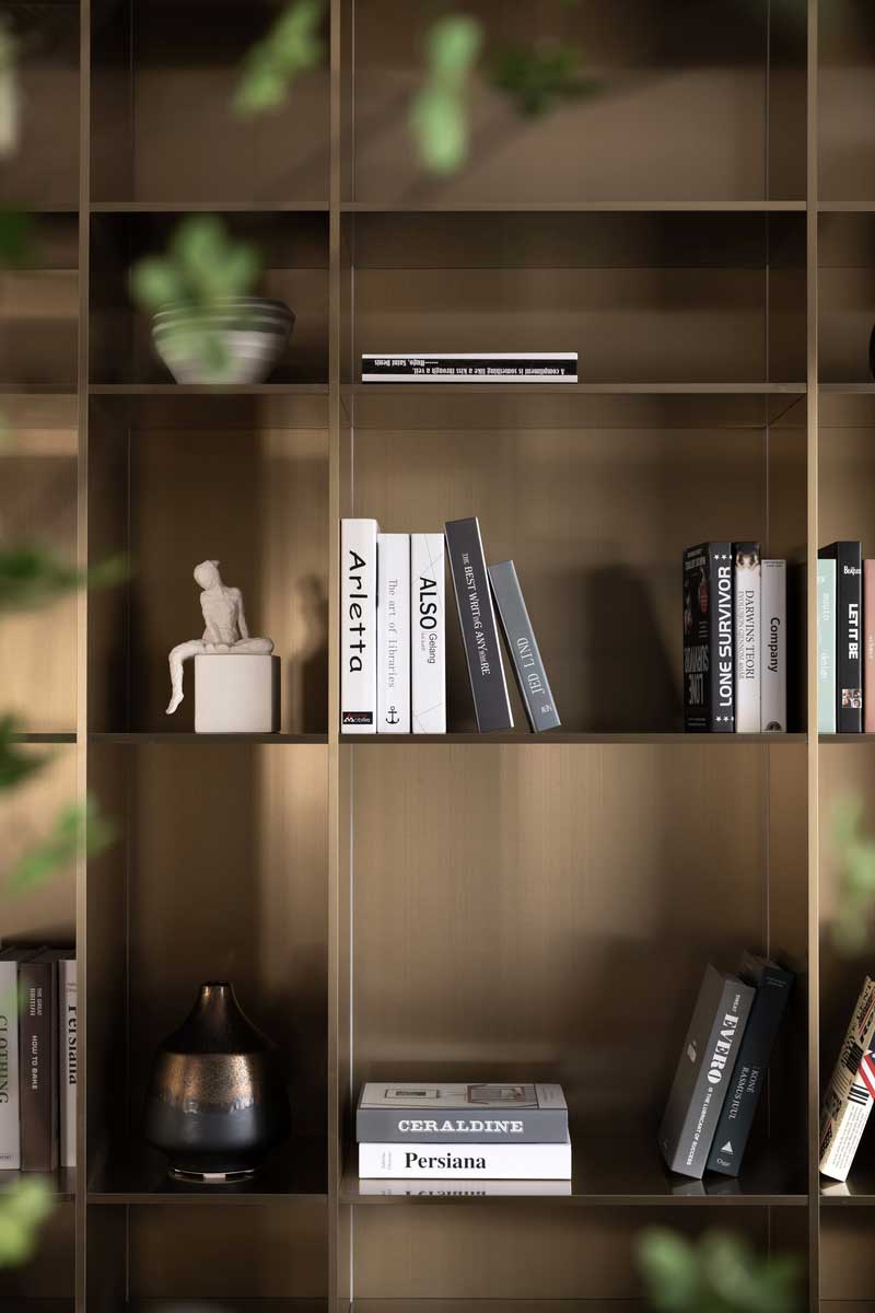 深圳南山白石洲美式輕奢風(fēng)二手房翻新改造裝修書(shū)柜