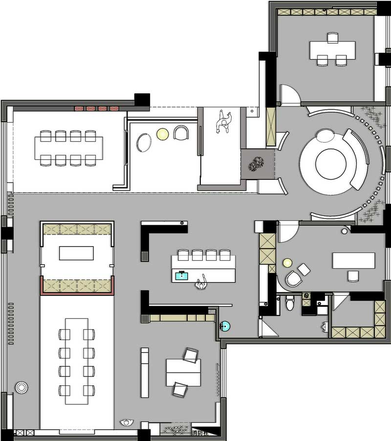 深圳寶安黑白色調辦公室裝修平面布置 深圳寶安黑白色調辦公室裝修平面布置