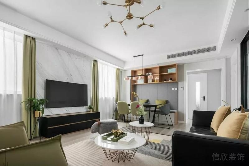 深圳鹽田簡約風格大戶型裝修設計方案圖客廳電視背景 深圳鹽田簡約風格大戶型裝修設計方案圖客廳電視背景