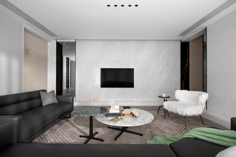 深圳羅湖區(qū)極簡(jiǎn)風(fēng)80平方復(fù)式小戶型裝修設(shè)計(jì)天花吊頂