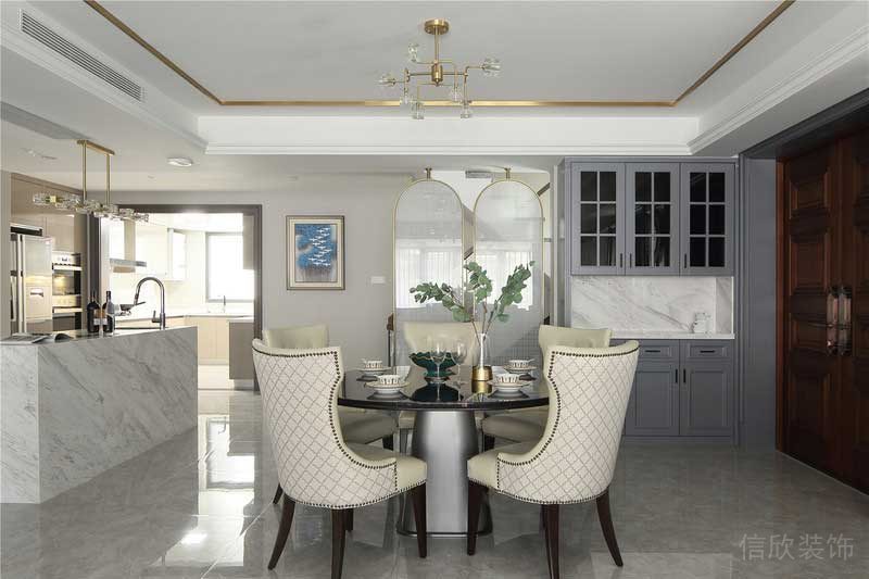深圳寶安意式輕奢風100平方三房裝修施工餐廳 深圳寶安意式輕奢風100平方三房裝修施工餐廳