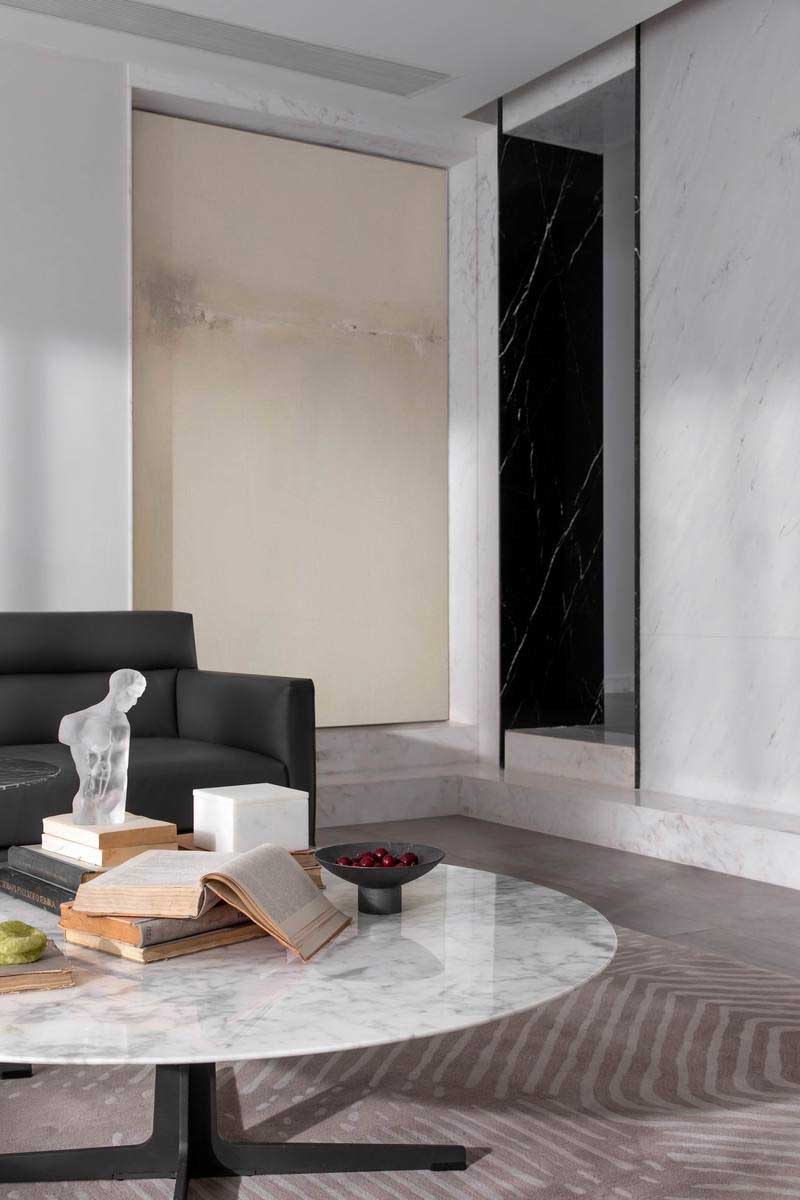 深圳羅湖區(qū)極簡(jiǎn)風(fēng)80平方復(fù)式小戶型裝修設(shè)計(jì)茶幾