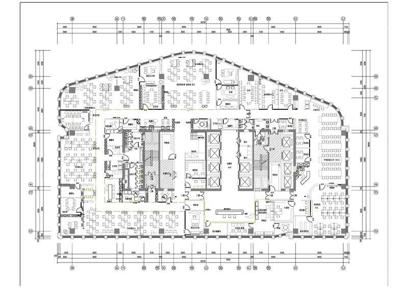 寶安區簡約風格辦公室裝修設計二層平面布置圖 寶安區簡約風格辦公室裝修設計二層平面布置圖