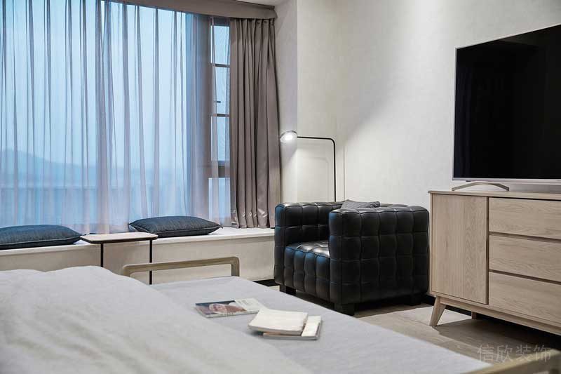 深圳龍崗區黑白灰極簡風家居裝修竣工實景圖主臥家具 深圳龍崗區黑白灰極簡風家居裝修竣工實景圖主臥家具