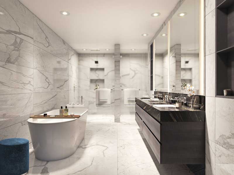 深圳羅湖區(qū)現(xiàn)代風(fēng)格酒店式公寓住宅裝修圖片主臥衛(wèi)浴空間